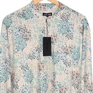 Bad Birdie 1/4 Zip Golf Pullover Women XL Floral Long Sleeve Long Sleeve Top New